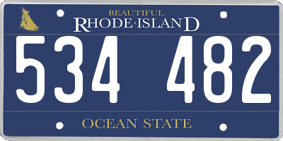 RI license plate 534482
