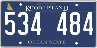 RI license plate 534484