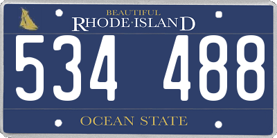 RI license plate 534488