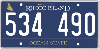 RI license plate 534490