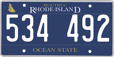 RI license plate 534492