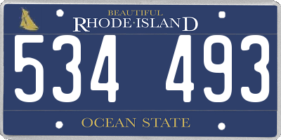 RI license plate 534493