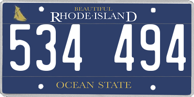 RI license plate 534494