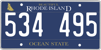 RI license plate 534495