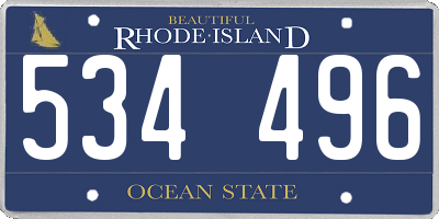 RI license plate 534496