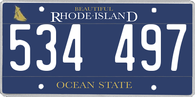RI license plate 534497