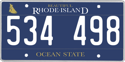 RI license plate 534498