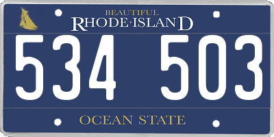 RI license plate 534503