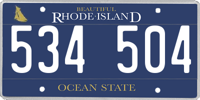 RI license plate 534504