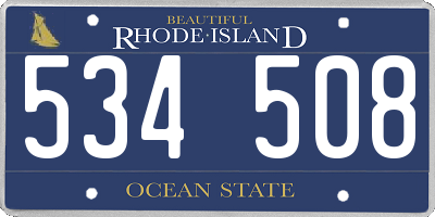 RI license plate 534508