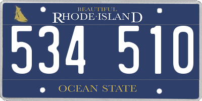 RI license plate 534510