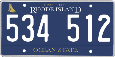 RI license plate 534512