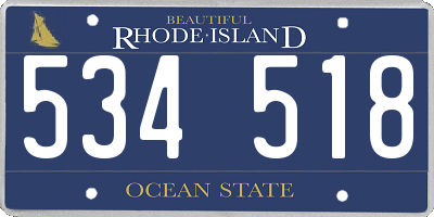 RI license plate 534518