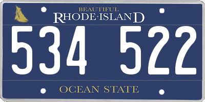 RI license plate 534522