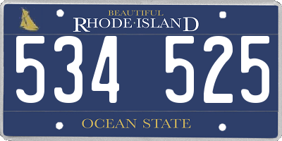 RI license plate 534525