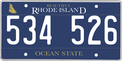 RI license plate 534526