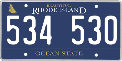 RI license plate 534530