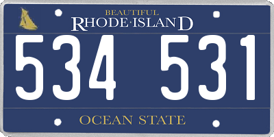 RI license plate 534531