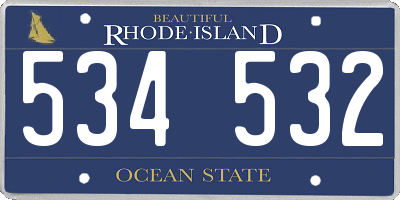 RI license plate 534532