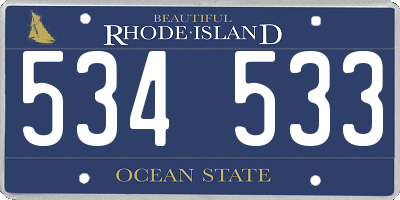RI license plate 534533