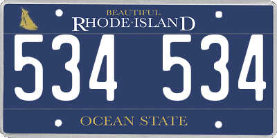 RI license plate 534534