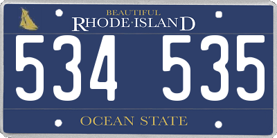 RI license plate 534535