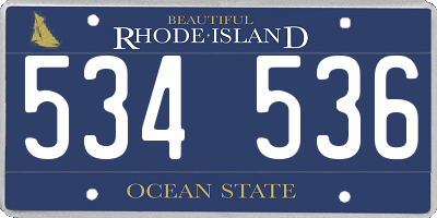 RI license plate 534536