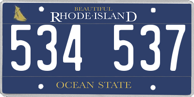 RI license plate 534537