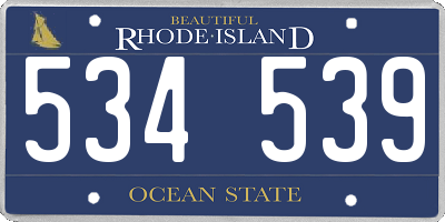 RI license plate 534539