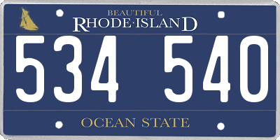 RI license plate 534540