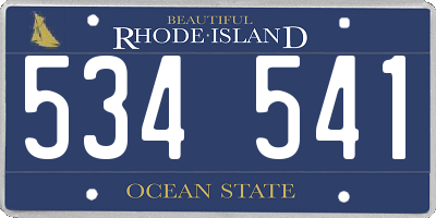 RI license plate 534541