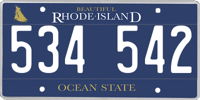 RI license plate 534542