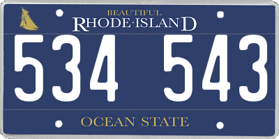 RI license plate 534543