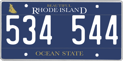 RI license plate 534544