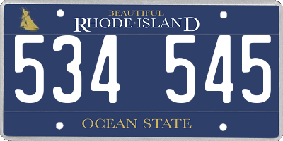 RI license plate 534545