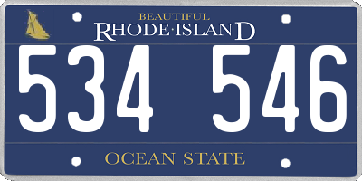 RI license plate 534546