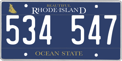 RI license plate 534547