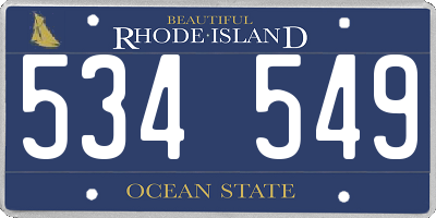 RI license plate 534549