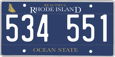 RI license plate 534551