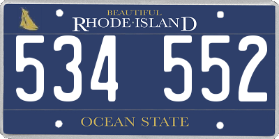 RI license plate 534552