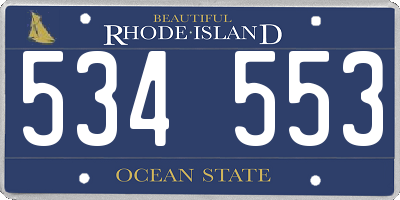 RI license plate 534553