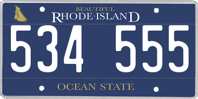 RI license plate 534555