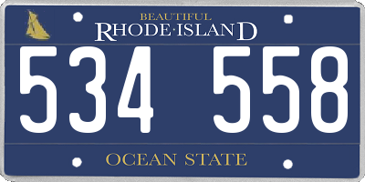 RI license plate 534558