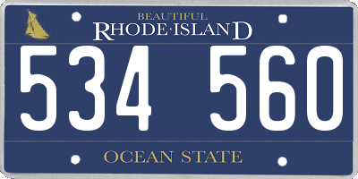 RI license plate 534560