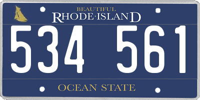 RI license plate 534561