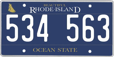 RI license plate 534563