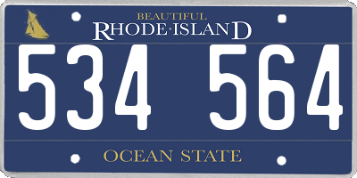 RI license plate 534564