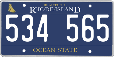 RI license plate 534565
