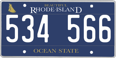 RI license plate 534566