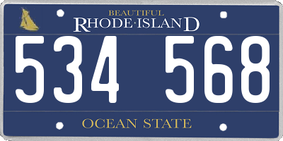 RI license plate 534568